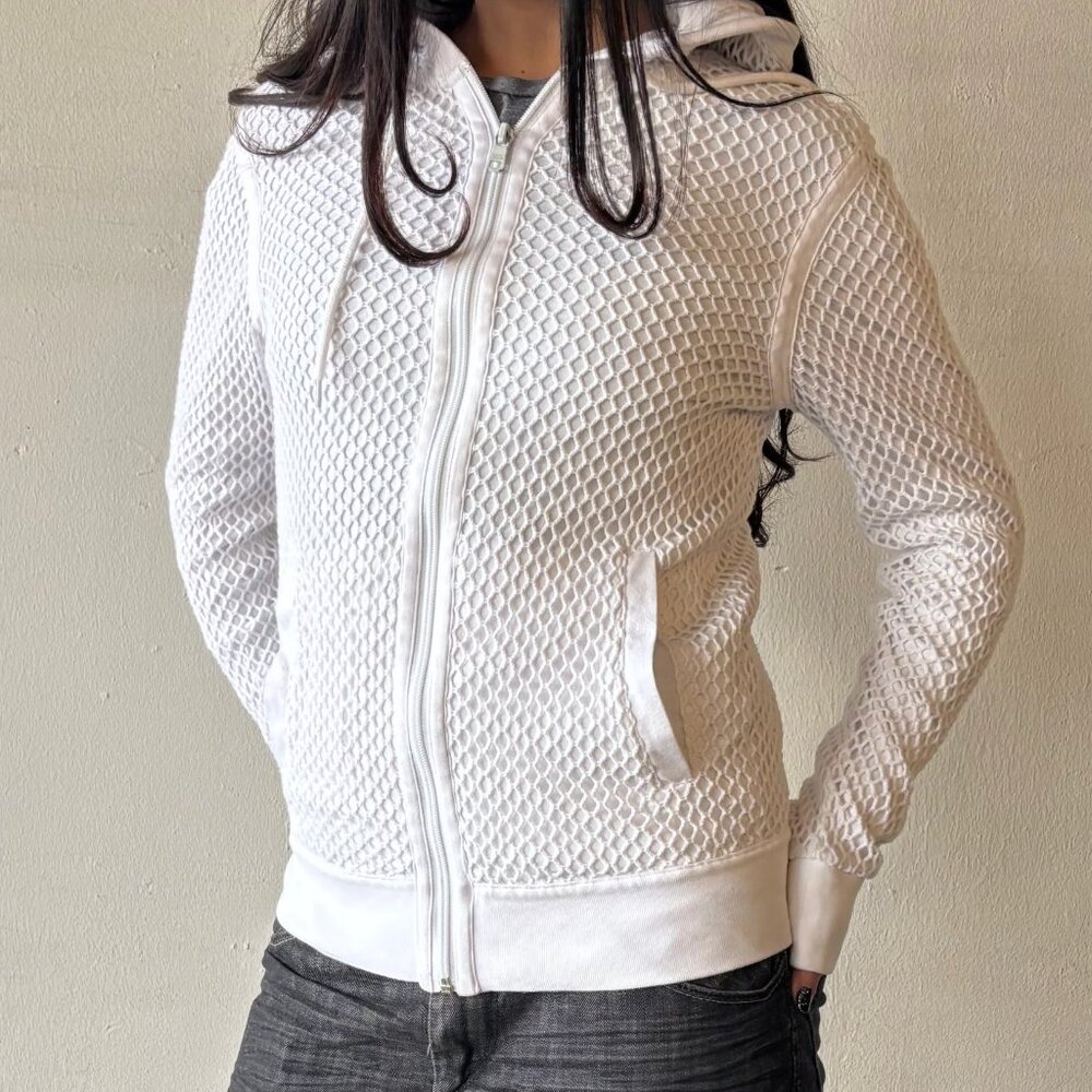 Armani Exchange White Zip-Up Jacket Small/P